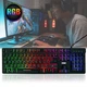 Клавиатура с подсветкой UKC Backlight Keyboard ZYG-800 Черная, мембранная клавиатура - изображение 5