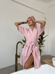 Женский Халат COSY кимоно вафельный L розовый 112 - изображение 8