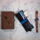 Мужской кожаный кошелек Visconti PM100 BK/CB Vincent чёрный - изображение 5