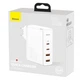 Мощный блок питания Baseus GaN2 Pro (2xUSB, 2xType-C, 100W, быстрая зарядка, 20V/5A, адаптер, EU, для ноутбуков) - Белый - изображение 2