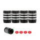 Ковпачки на ніпель авто 3Stripes Center Black/Silver (4 шт) (67345) - зображення 3