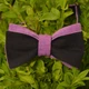 Краватка-метелик Bow Tie House льняна двостороння (чорний;фіолетовий) 05951 - зображення 2