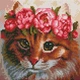 Алмазная мозаика ColorArt 20x20 Кот с венком DD1225 - изображение 1