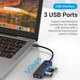 Хаб USB 3.1 Type-C Vention TGQBB 3xUSB 3.0/MicroUSB/3.5mm Sound Adapter чорний - зображення 4