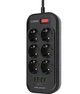 Удлинитель Gelius Pro PowerStrip G-Power GP-PS-002 6 ports 220V / 4 USB 3.4A 2m Black - изображение 1