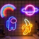 Неоновая вывеска и Ночной светильник Neon Amazing Among Us на батарейках для детей Green Без Бренда (748405) - изображение 2