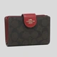 Кошелек Coach Medium Corner Zip Signature Wallet Brown Red 619447bl - изображение 2