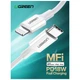 Дата кабель USB-C to Lightning 1.5m US1713A Nickel Plating ABS Shell White Ugreen (60748) - изображение 4