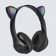Наушники Bluetooth УШКИ CATear LED беспроводные RGB 360 мАч Чёрные CPM-047-Black - изображение 2