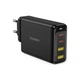 Зарядний пристрій Choetech 4xUSB 140W GaN (2хUSB-C+2хUSB-A) black (PD6005-EU-BK) - зображення 1
