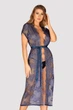 Кружевной длинный пеньюар Obsessive Flowlace peignoir Синий S/M (48933) - изображение 1