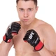 Перчатки для смешанных единоборств кожаные MMA UFC 0489 размер M Black-Red - изображение 5