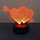 3D светильник, ночник "Два сердца", на черной базе. С пультом, 8 цветов подсветки. - изображение 2