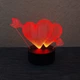 3D светильник, ночник "Два сердца", на черной базе. С пультом, 8 цветов подсветки. - изображение 3