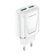 Зарядне мережеве BOROFONE BA54A Wide road (QC3.0 2USB 3A 18W) Білий - изображение 1