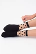 Жіночі бавовняні шкарпетки із сітчастою вставкою та візерунком "сердечка" Giulia WS2 CRISTAL 008 [WS2C/Mn-008] 39/40 Black-nero,літні шкарпетки з візерунком - зображення 3