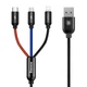 Дата кабель Baseus Three Primary Colors 3-in-1 (0.3m) (CAMLT-ASY) Черный - изображение 1