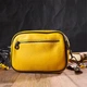 Жіноча шкіряна стьобана сумка крос-боді Vintage 21х16х8 см жовта 60674 - зображення 11