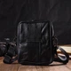 Мужская сумка на пояс через плечо из натуральной кожи Vintage черного цвета малый городской и деловой стиль (bg214fash83) - изображение 9
