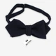 Темно-синя Bow Tie House однотонна краватка-метелик форми діамант-габардин 07396 - зображення 1