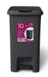 Ведро для мусора MVM с крышкой и педалью BIN-01 10л Антрацит (BIN-01 10L ANTHRACITE) - изображение 1