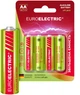 Батарейка Euroelectric щелочная AA LR6 1.5V PE 4 шт (BL-AA-EE(4)PE) - изображение 1