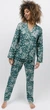 Піжама жіноча Cyberjammies Hannah 9755 9756 натуральна якісна англійський бренд 14/L Зелений з принтом леопарда (5051877458031) - зображення 1