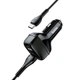 Зарядное устройство для телефона в авто 2 USB с кабелем Type-C (A-to-Type-C) Z36 Leader Car Charger Black, Hoco (6931474727770) - изображение 3