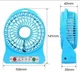 Портативный аккумуляторный вентилятор настольный от USB AIR ( синий ) - изображение 2