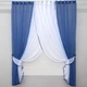 Кухонные шторки VR-Textil № 096к с подвязками синий с белым 400х170 см (52-0120) - изображение 1