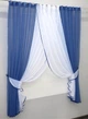 Кухонные шторки VR-Textil № 096к с подвязками синий с белым 400х170 см (52-0120) - изображение 2