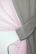 Кухонные шторы VR-Textil № 017к комбинированные с подвязками серый с розовым 265х170 см (50-013) - изображение 3