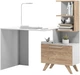 Письменный стол Mesa Тейс правый 125.5 х 60 х 75/122 см Белый/Дуб Канзас (МС87) - изображение 1
