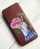 Чохол-книжка з малюнком для iPhone 11 Бордовий :: Дівчина з півоніями (принт 11) - зображення 3