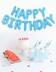 Фольгированные воздушные шары-надпись Happy Birthday голубые буквы 40 см (B362023) - изображение 1
