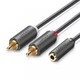 Кабель UGREEN 10588 AV102 AUX 3.5мм TRS-RCAx2 M/M 1м серый - изображение 1