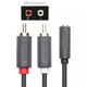 Кабель UGREEN 10588 AV102 AUX 3.5мм TRS-RCAx2 M/M 1м серый - изображение 3