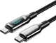 Kabel Vention Zinc Alloy USB 3.1 Type-C M-M 1.2 m 100 W z wyświetlaczem Czarny (TAYBAV) - obraz 1