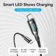 Kabel Vention Zinc Alloy USB 3.1 Type-C M-M 1.2 m 100 W z wyświetlaczem Czarny (TAYBAV) - obraz 4