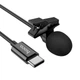 Мікрофон дротовий петличний HOCO L14 Type-C Lavalier microphone 2m Black - изображение 3