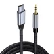 Аудіо-перехідник AUX Type-C to Mini-Jack 3.5mm 0.5М Кабель Аукс Black-Grey (50см) - зображення 1