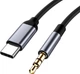 Аудіо-кабель AUX Type-C to Mini-Jack 3.5mm 1М Перехідник Аукс Black-Grey (100см) - зображення 1