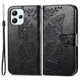 Чехол-книжка с рисунком UniCase Butterfly Pattern для Xiaomi Redmi 12 - Black - изображение 1