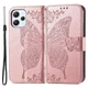 Чехол-книжка с рисунком UniCase Butterfly Pattern для Xiaomi Redmi 12 - Rose Gold - изображение 1