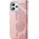 Чехол-книжка с рисунком UniCase Butterfly Pattern для Xiaomi Redmi 12 - Rose Gold - изображение 5