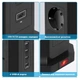 Мережевий фільтр-подовжувач з USB та Type-C Toperek на 9 розеток вертикальний чорний (005615) - зображення 3