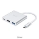 Перехідник з Type-C в USB3.0+HDMI+PD HOCO HB14 Silverr - зображення 3