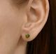 Сережки пусети зі срібла з оливковими фіанітами (АРТ. №602) Dadiverin Jewelry - изображение 1