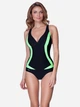 Купальник слитный женский Aqua Speed Greta 351-01 46 (3XL) Черный/Салатовый (5908217655486) - изображение 4
