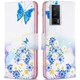 Чохол з малюнком Deexe Color Wallet для Xiaomi Poco F5 Pro / Redmi K60 / Redmi K60 Pro - Butterfly and Flowers - зображення 1